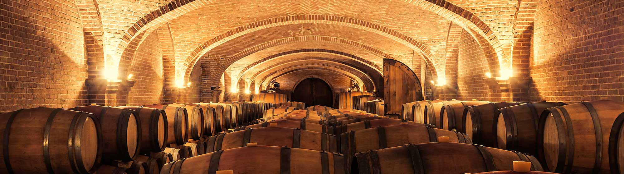 Tonneaux contenant du vin dans une cave